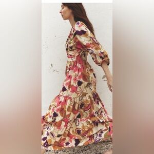 Zara Floral Maxi Dress - Red and Purple